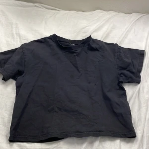 Svart lite kortare t-shirt  - Köpt 2022 eller 2023 tror jag. Det är lite fläckar vet inte om det är för jag använt den senaste gången utan att tvätta men jag är inte säker. Men kanske går bort i tvätten kan inte lova!#svartt-shirt#t-shirt#litekortare#mankanhalinneunder