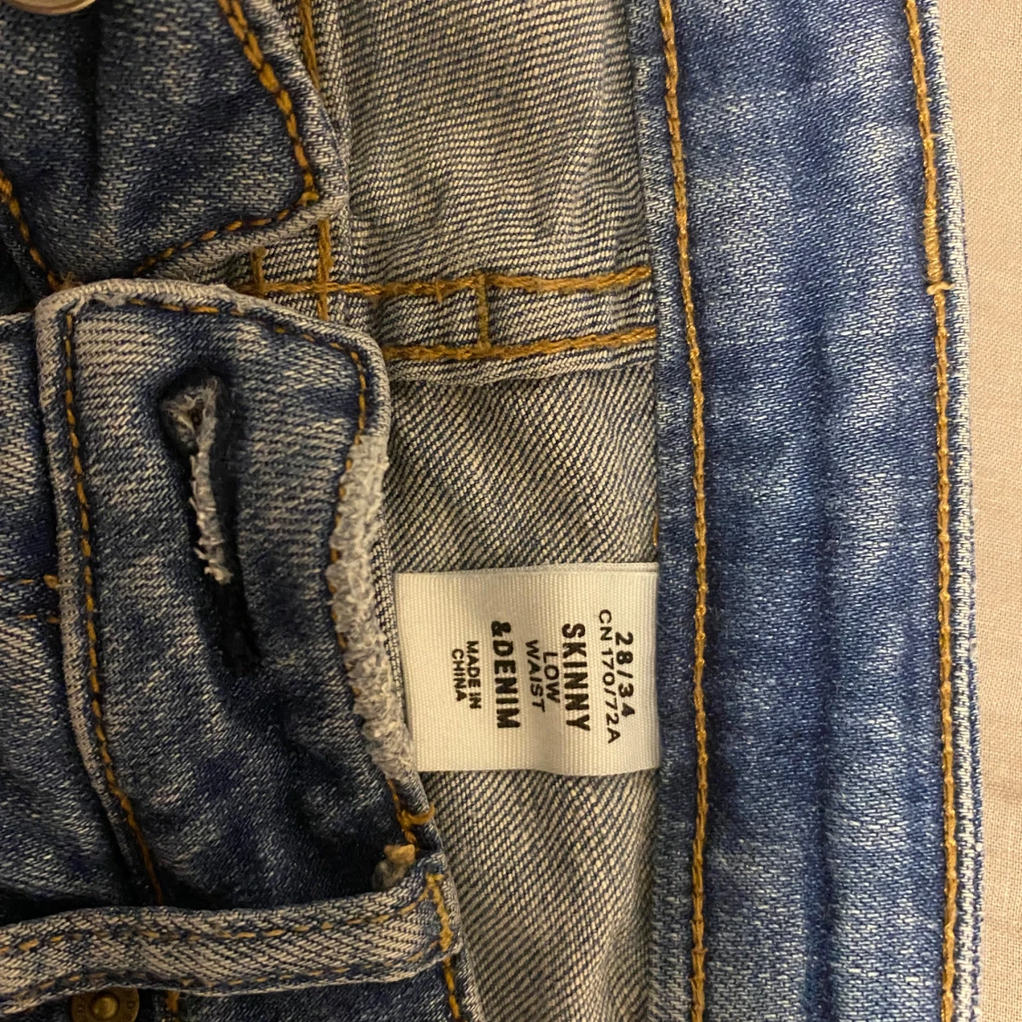 Lågmidjade ljusblåa jeans - 90