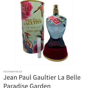 Sample av Jean Paul Gaultier la Belle Paradise garden  - Ny sample på 3ml av den magiska doften från Jean Paul Gaultier la Belle paradise garden. Har köpt en större flaska så säljer denna sample på 3ml. Perfekt om man vill testa doften innan man investerar i en större flaska.
