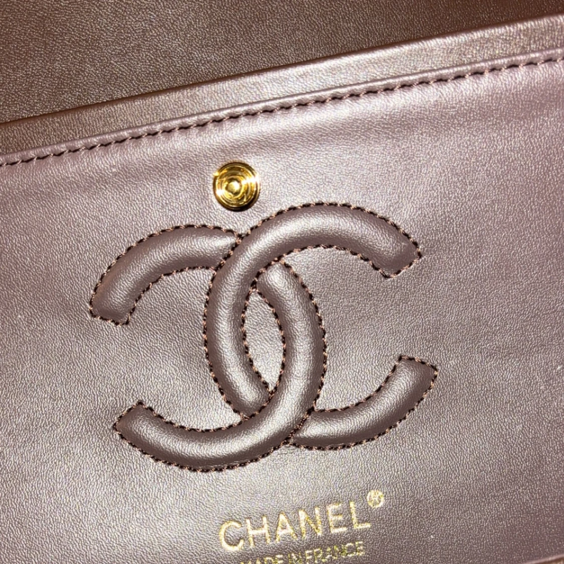 Brun quiltad axelväska - 93