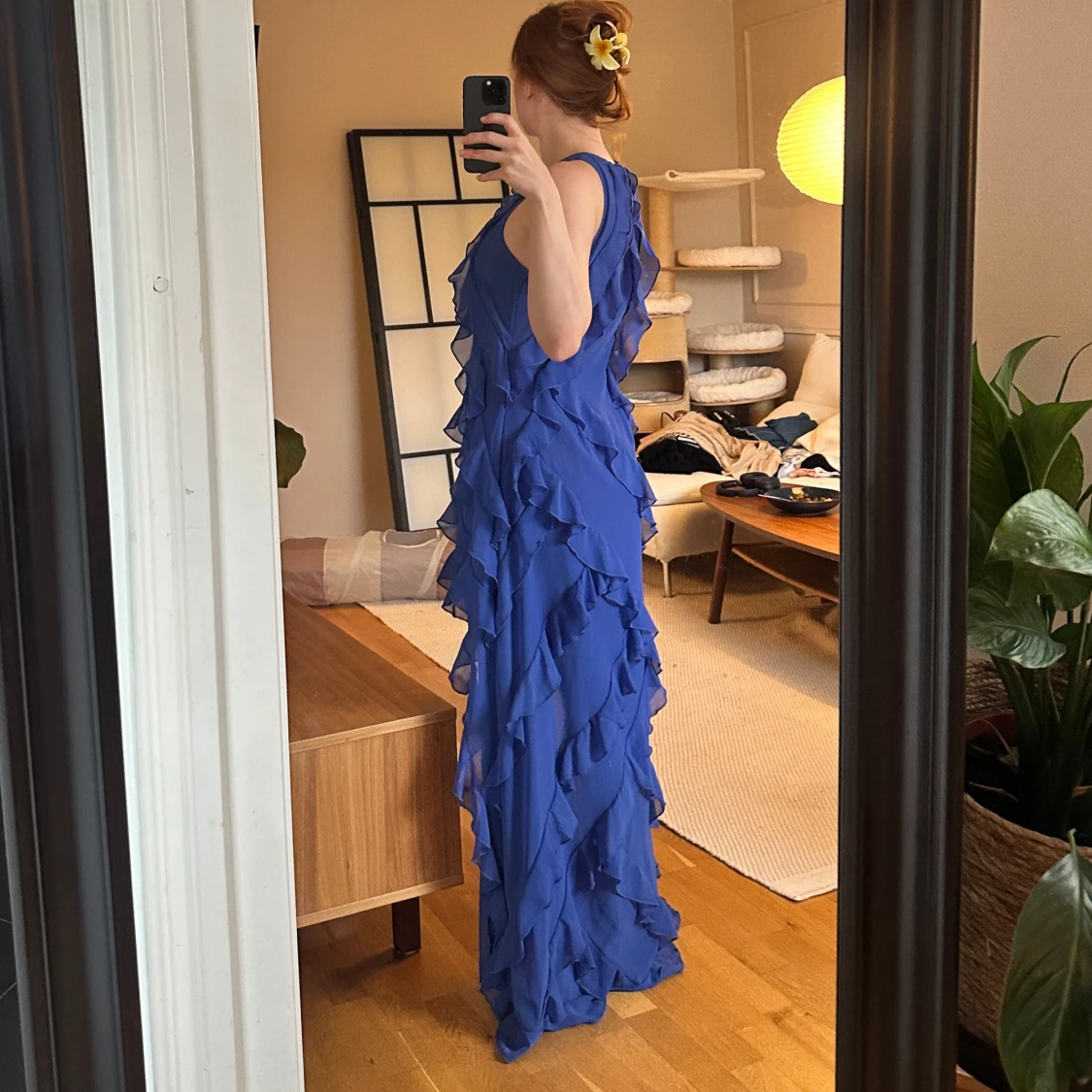 Blå volangklänning - 91