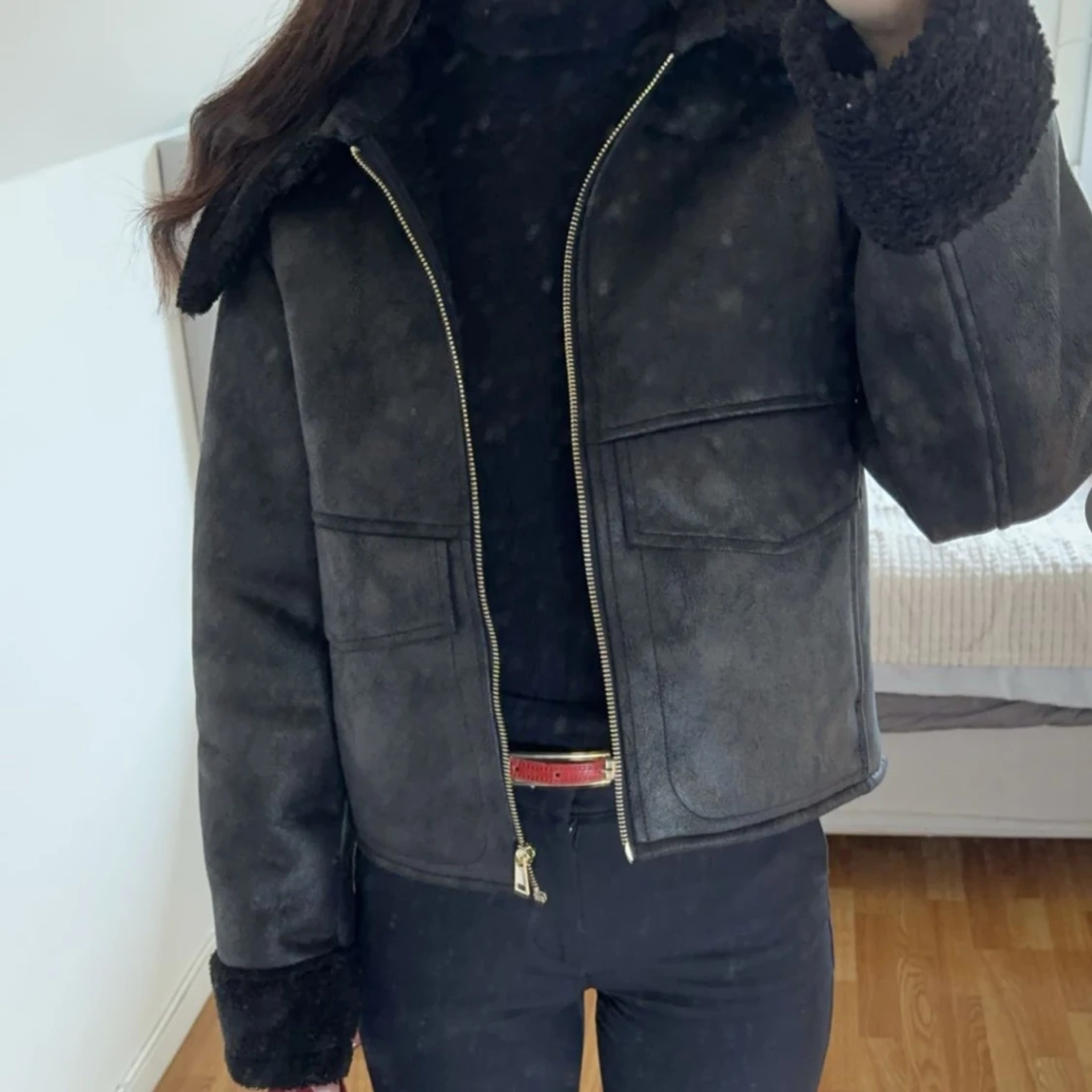 Svart jacka med foder - 1