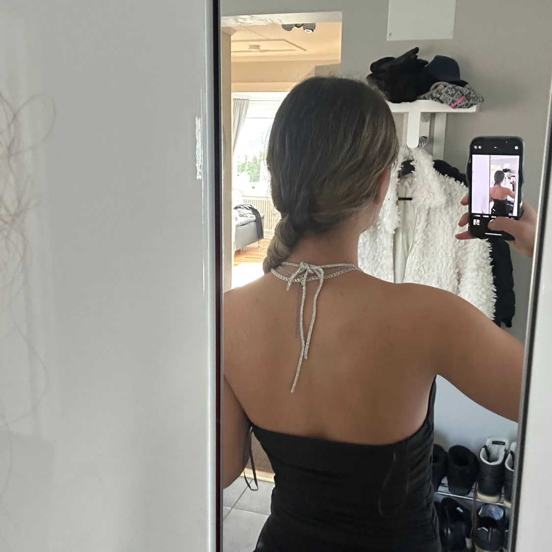 Svart halterneck topp med glitter  - 2