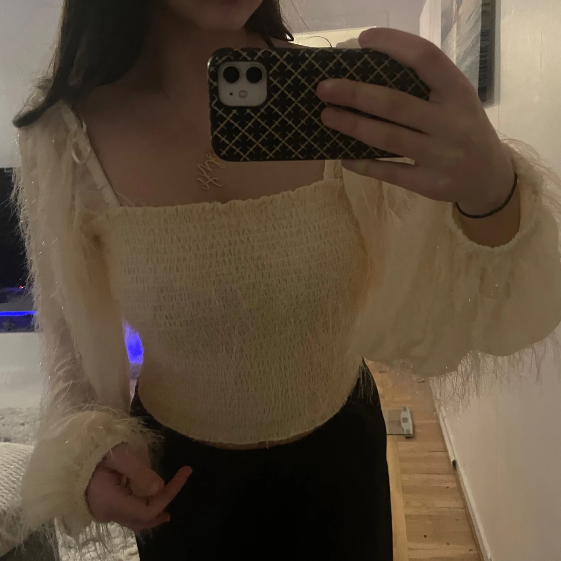 Gul offshoulder topp