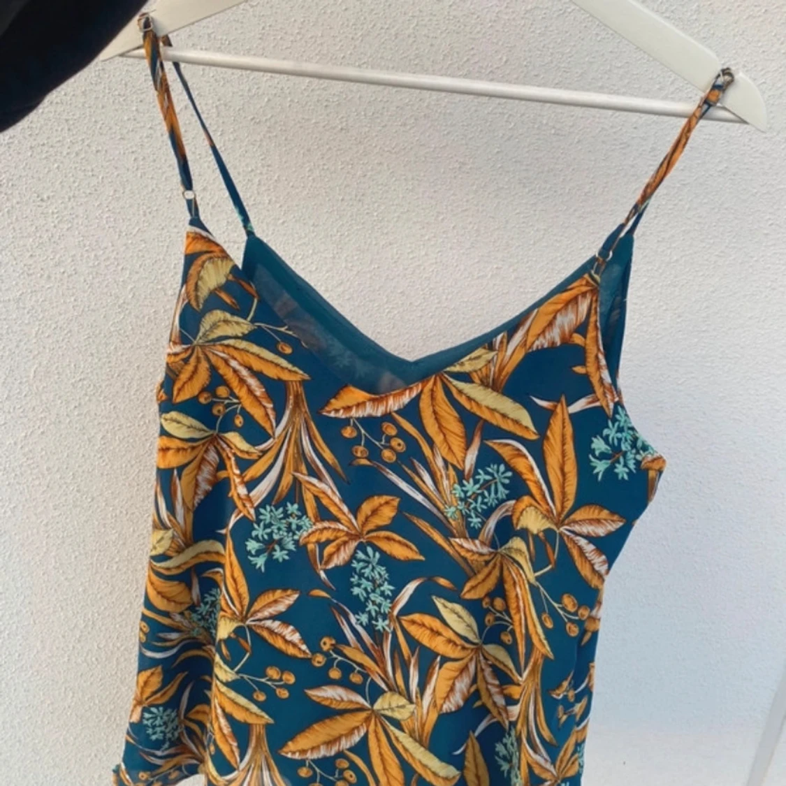 Orange blått mönstrat linne - 90