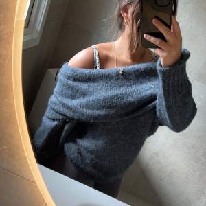 Hej! Säljer en jätte mysig off shoulder stickad tröja i mörkblå färg. Den är ifrån HM och är i storlek xs men är en oversized fit så skulle funka vilken storlek över som helst. Super varm och gosig men används inte. Pris kan diskuteras.  