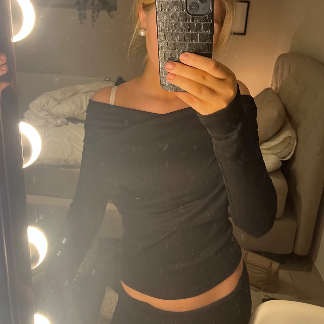 Svart offshoulder topp - 2