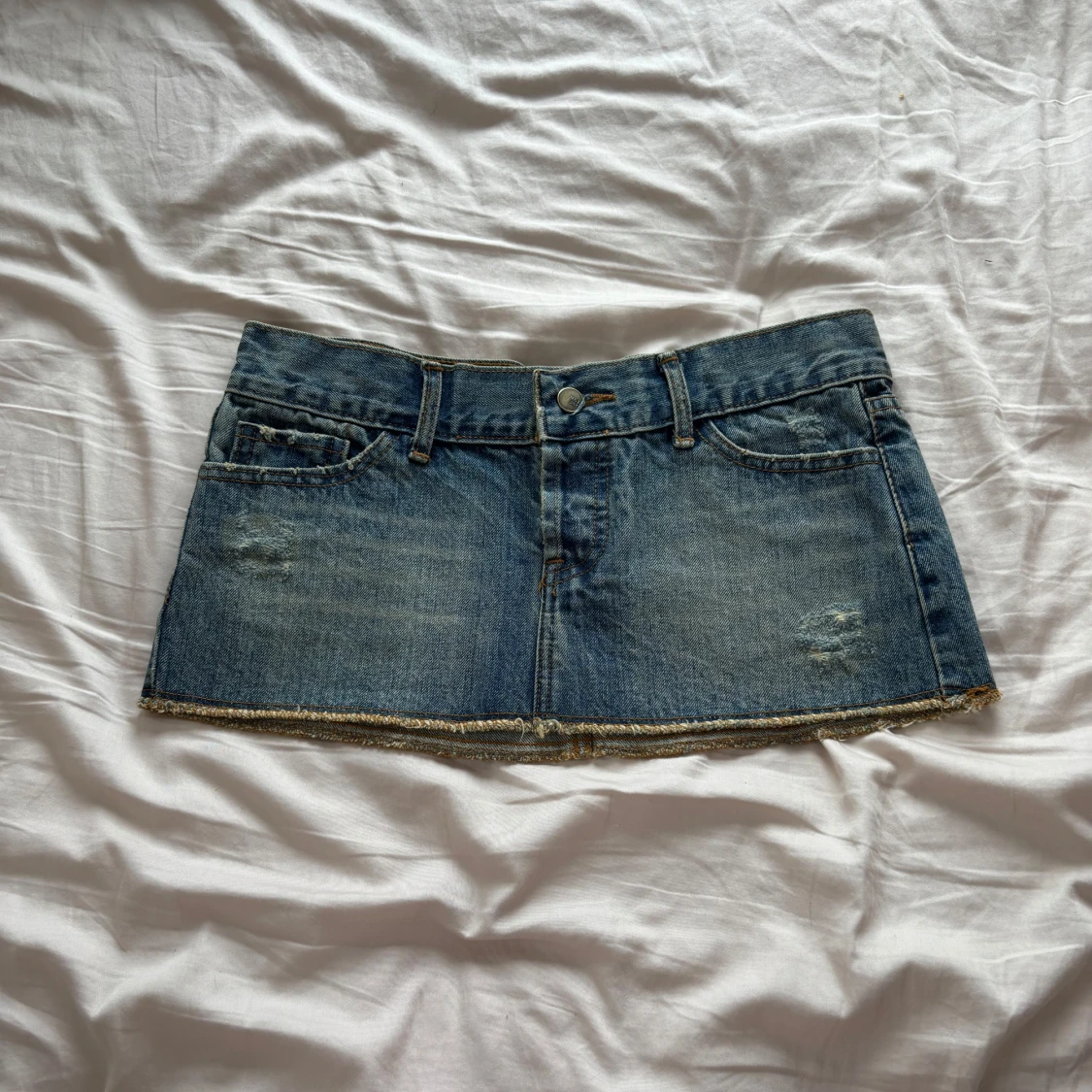 Jeanskjol i blå denim