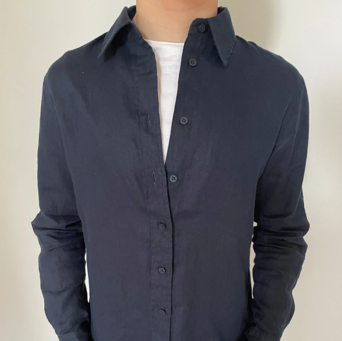 Mörkblå linneskjorta från Ralph Lauren