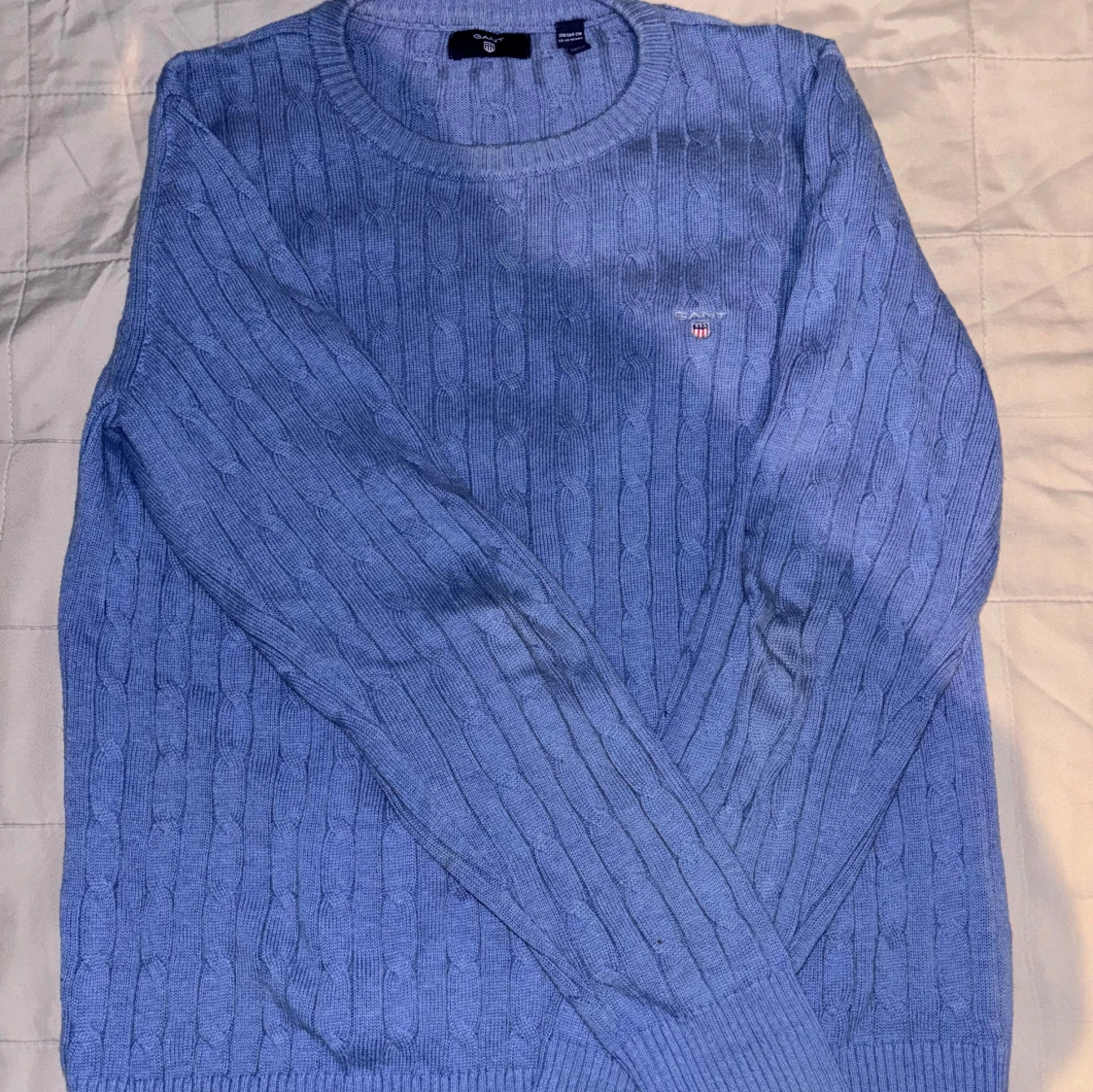 Blå stickad tröja från Gant