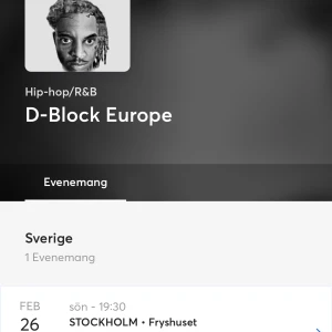D block biljetter - Säljer TVÅ  biljetter till d block konsert i Stockholm 26 Februari då det är slutsålt