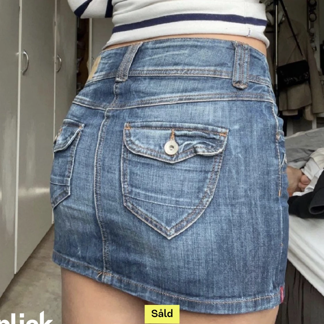 lågmidjad jeans kjol 
