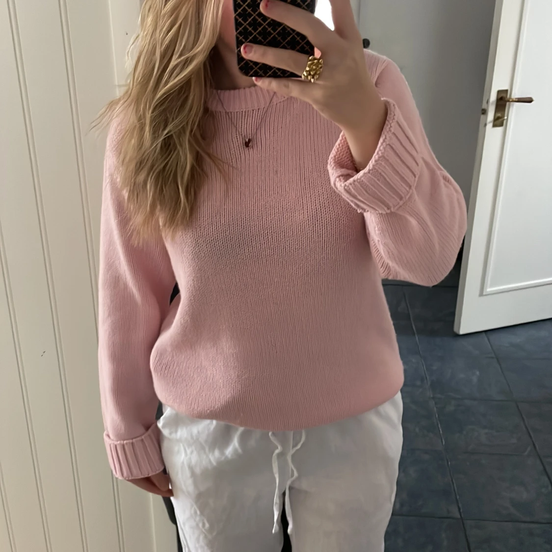 Rosa stickad tröja💗 - 90