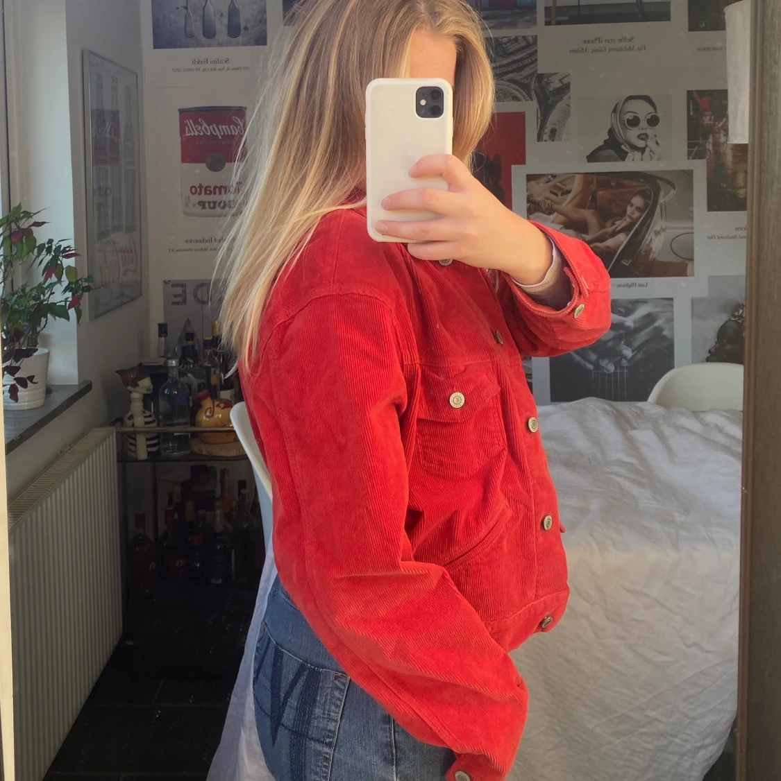 Röd Manchesterjacka - 90