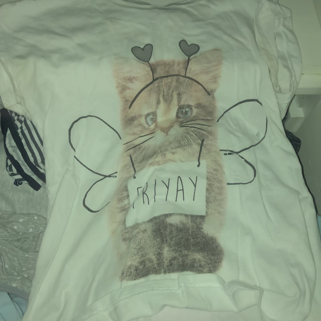 Detta är en hel vanlig t shirt med en katt på! Jag säljer denna eftersom det inte är min stil.