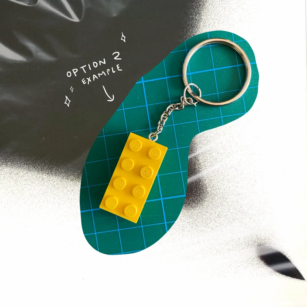 Plz specify which option you'd like: option 1: earrings, option 2: keychain.    limited supply!  8 hole brick: white x2, yellow x1, red x1, green x1 6 hole brick: blue x2, black x4 4 hole brick: blue x 3, red x1, yellow x1, green x1  fragile!. Accessoarer.
