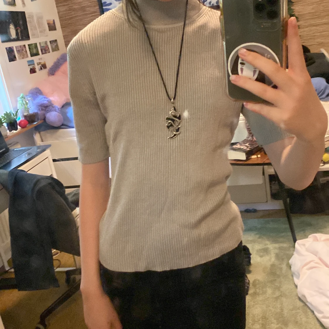 Silvrig polo tshirt - 90