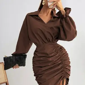 Skjort Kläning storlek XS i brun färg  aldrig använd:)
