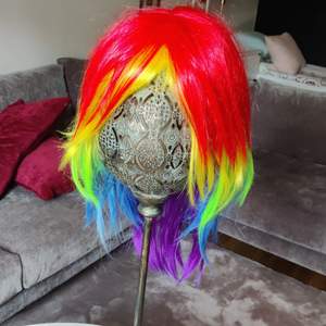 Färgglad peruk som var tänkt att ha till en rainbow dash cosplay.  Aldrig använd. 