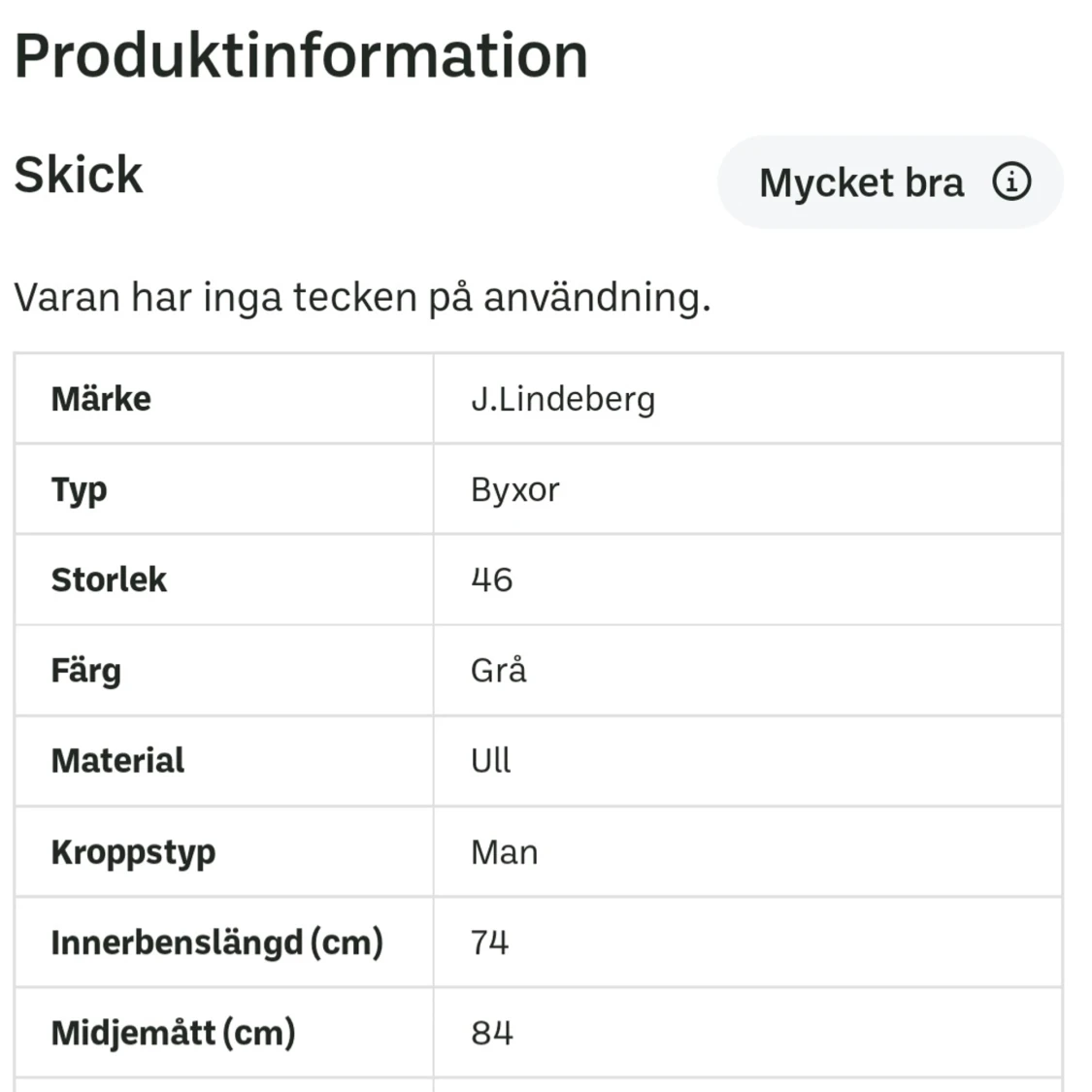 J.Lindeberg kostymbyxor 100% ull - 91