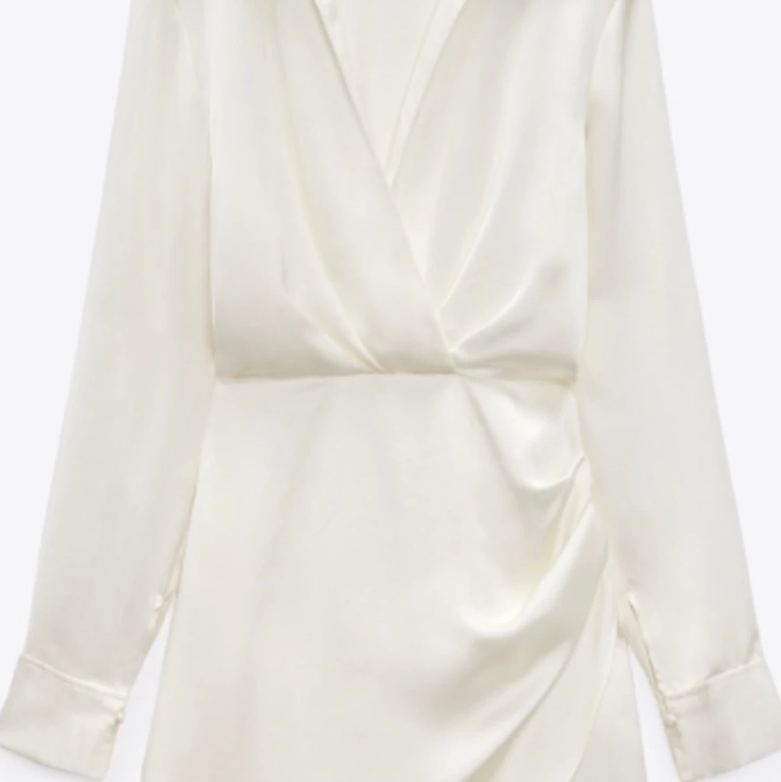 Zara vit klänning satin 