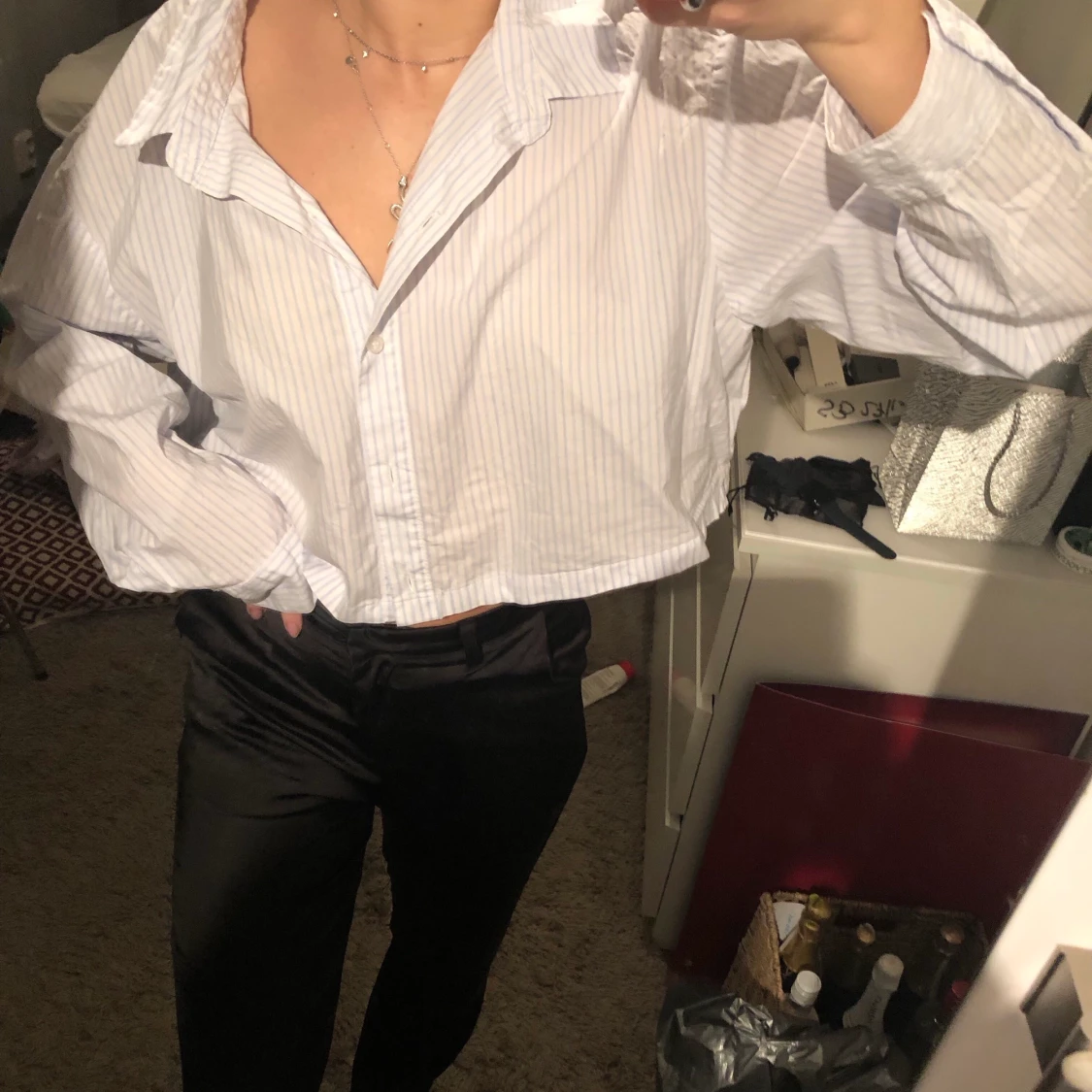 Oversized croppad skjorta