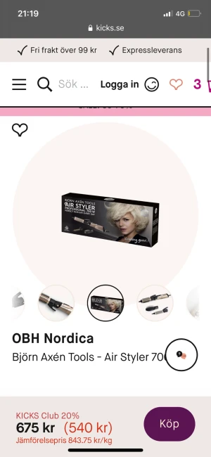 Värmeborste OBH björn Axén  - Säljer denna värmeborste från björn Axén / OBH. De innehåller en liten en stor och en borste. Säljer den då jag fick den i julklapp men använder ej värme på mitt hår. Super populär. Nypris är 700kr💗