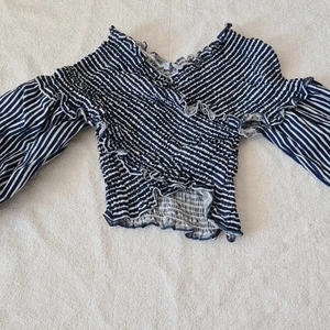 Topp - Blåvit randig sommar topp