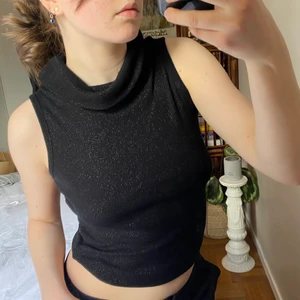 Glittrig Fest topp polo - Asfet! Glittrig svart, frakt 55kr