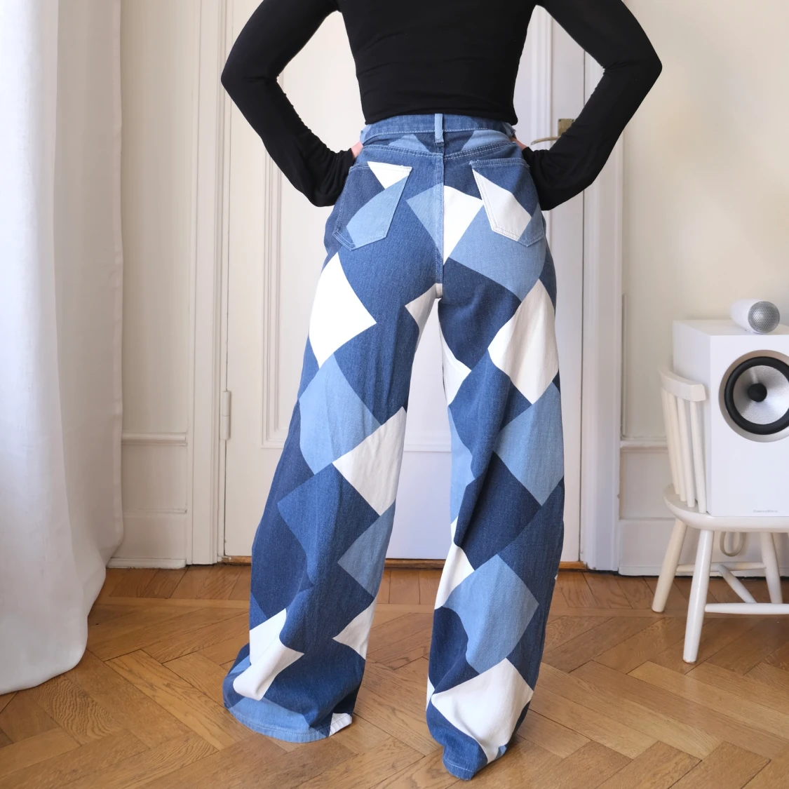 Mönstrade vida jeans i storlek 36 - 90