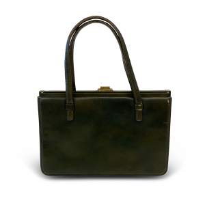 50's Smooth Leather Handbag  -Forest Green Smooth Leather -Excellent Condition -One Size  Measurements -Width: 26cm -Depth: 15cm -Height: 16cm