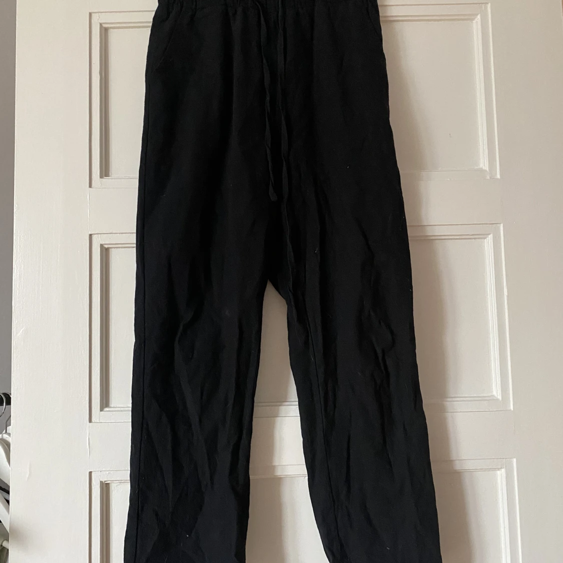 Svarta linnebyxor - 90