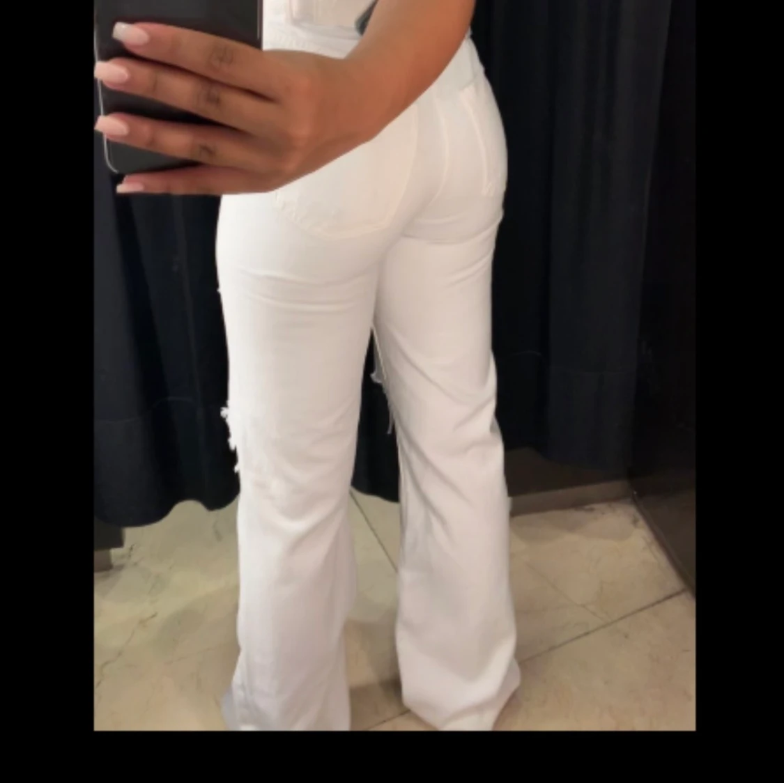 Vita håliga zara jeans - 90