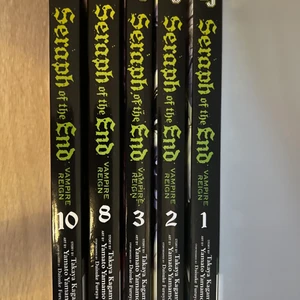 Seraph of the end 1-3, 8, 10 - Shipping depends on how much mangas you’ll buy so don’t rely on the price I set, each volume costs 120kr. 