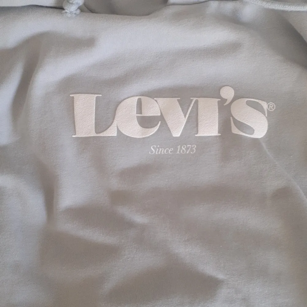 En grå/blå levis hoodie storlek xs, ganska stor i storleken. Helt oanvänd då ni ser prislappen kvar. Börja buda från 530. Hoodies.