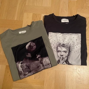 Limitato t-shirts - Säljer dessa två snygga Limitato tröjor. Snygga färger med coola tryck💚 Den gröna tröjan kostar 500kr och den mörkblåa 300kr (eftersom den är lite mer sliten). Nypris 1500 styck. Skriv vid funderingar eller intresse🫶🏼 