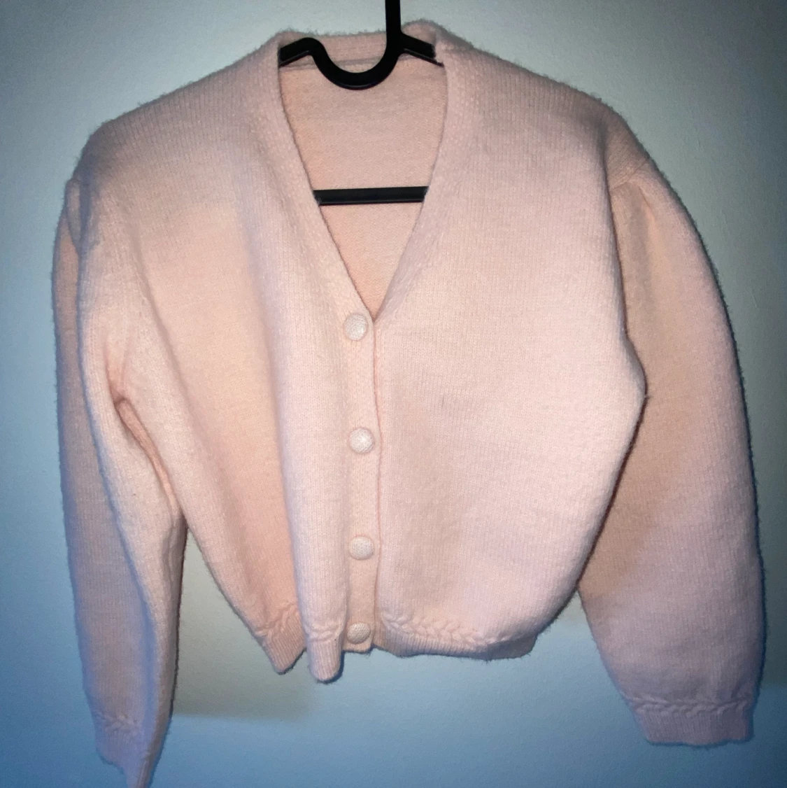 Stickad rosa tröja  - 90