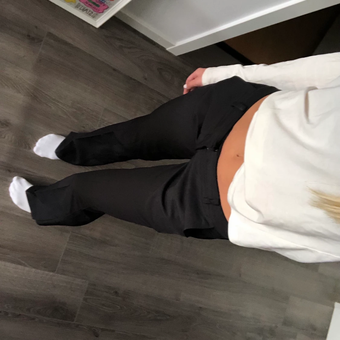 lågmidjade kostymbyxor - 91