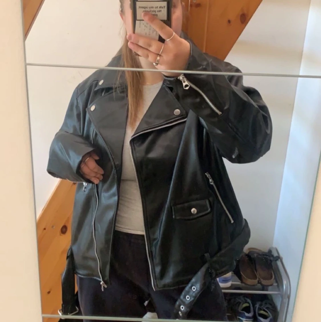 Oversized skinnjacka  - 90