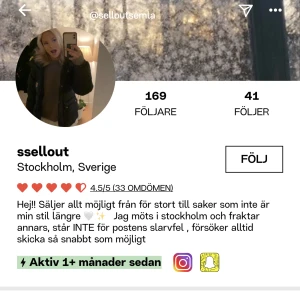 Utloggad - Mitt tidigare konto blev utloggat och kommer tyvärr inte än där, här ser ni recenserionerna samt saker jag tidigare sålt 💓