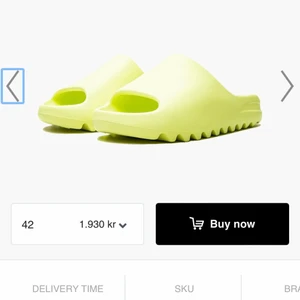 Yeezy slide glow green - Säljer mina helt oanvända slides, pga fel storlek, köpta för 1200