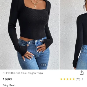 Svart långärmad💋 - Säljer denna svarta långärmade tröja ifrån SHEIN då jag fick dubbelt. Den har bara legat i min garderob utan att ha andvänds. Den är i storlek S och passar perfekt till dem som brukar ha Xs-m då den är ganska stretchig❤️