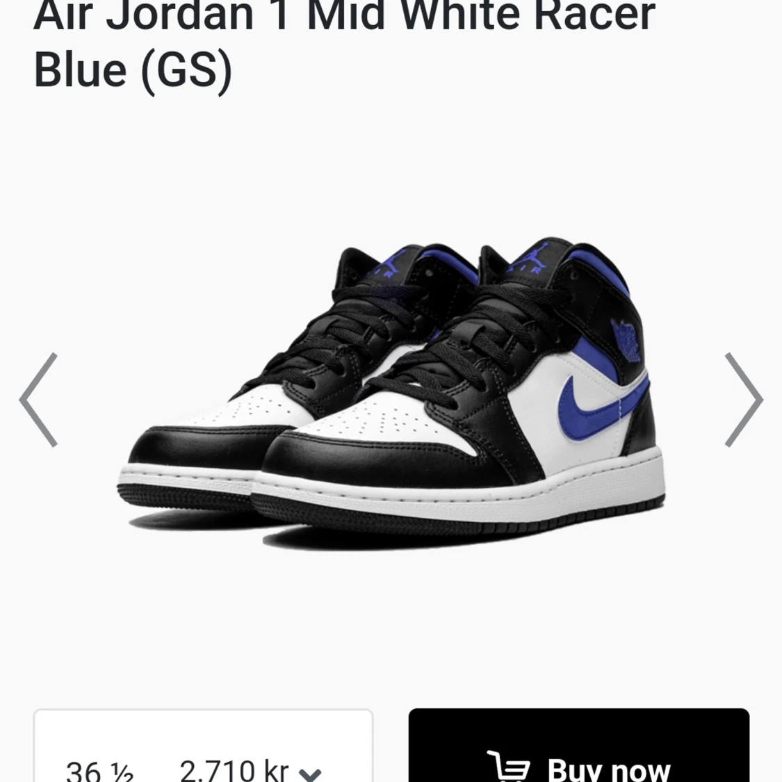 Jordan 1 mid white racer blue - 91