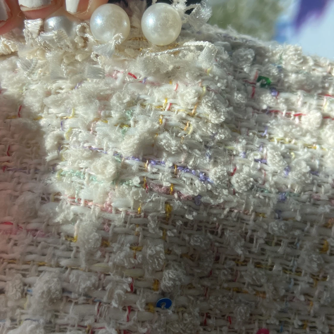  En vit ullfärgglad väska🤍 - 91