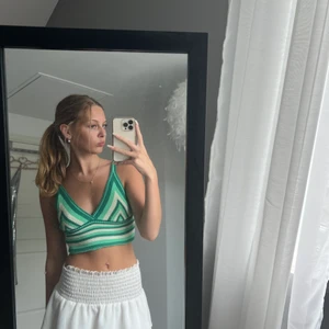 Topp - En jättefin sommar topp att ha till stranden😍😍 Aldrig använt den och prislappen sitter kvar.🤗 jag har igentligen ca men som ni ser på bilden sitter M hur bra som helst till xs också😻🙌 säljer pga vill inte gå utan bh🤣