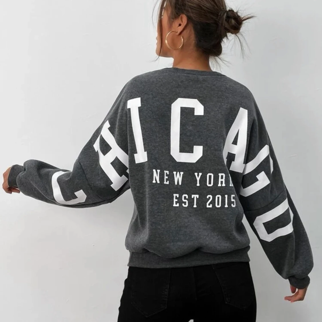 Enkel grå sweatshirt - 90