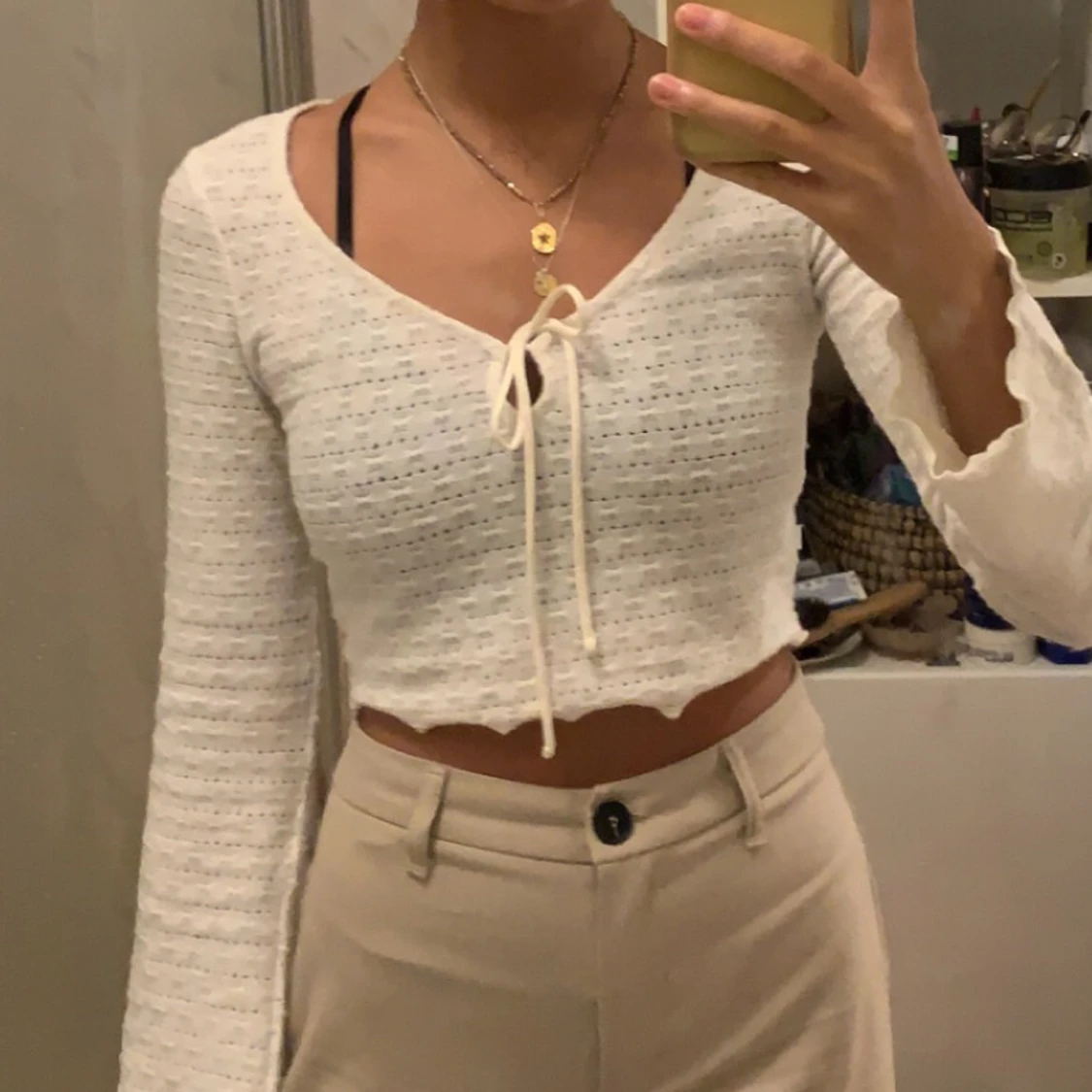 Topp med utsvängda ärmar - 90