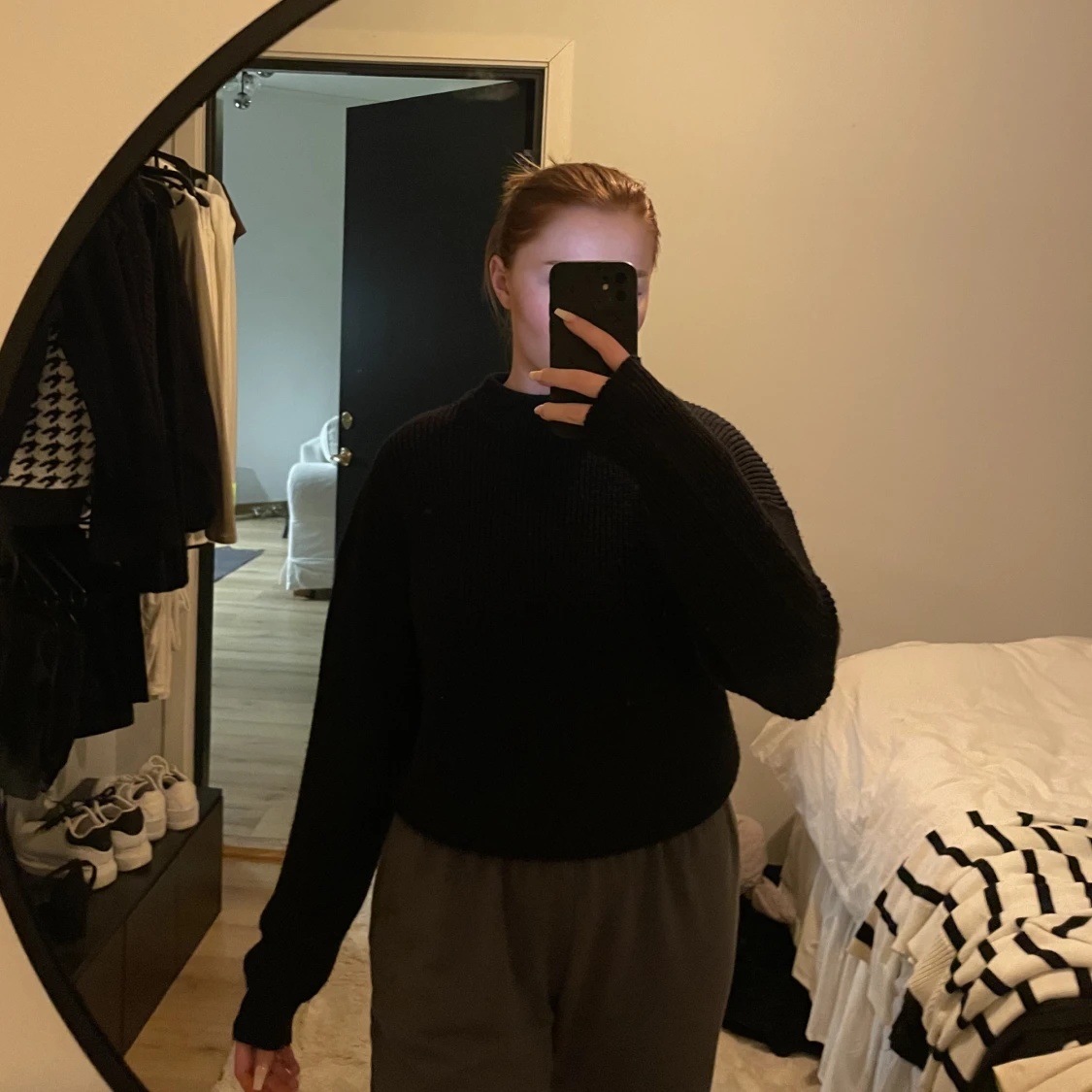 Jätte bekväm stickad tröja i st L