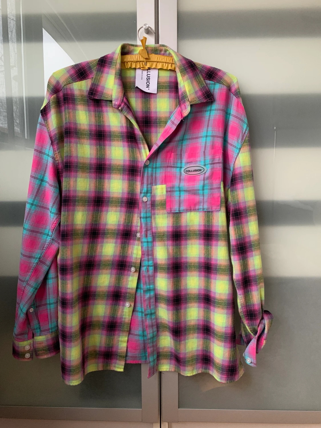 Oversized rutig skjorta