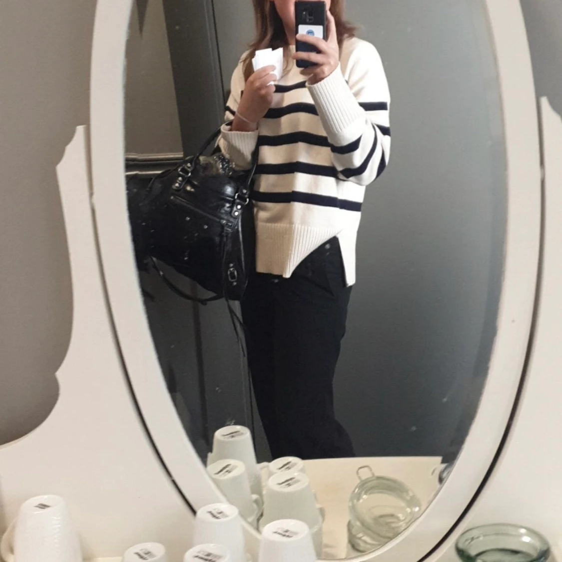 Randig stickad tröj